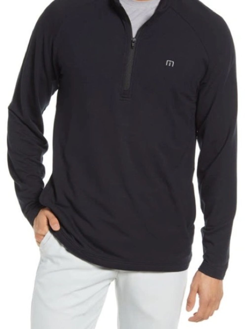 Travis Mathew Zachary Half-Zip Performance Lightweight Pullover Black Size XL